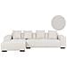 Divano Angolare 4 Posti Lungo Velluto A Coste Bianco Sporco Lato Destro - Foto miniatura 4