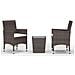 Set Bistrot Giardino 3 Pz Polyrattan E Vetro Temperato Marrone - Foto miniatura 2