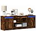 Mobile Porta TV con LED Rovere Fumo 139,5x34x50cm in Truciolato - Foto miniatura 3