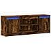 Mobile Porta TV con LED Rovere Fumo 139,5x34x50cm in Truciolato - Foto miniatura 9