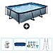 Piscina Fuori Terra - Rettangolo - 300x200x65 Cm - Grigio - Include Accessori Coordinati Cb6 - Foto miniatura 1