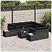 Set di divani da giardino 9 pezzi con cuscini in rattan poligonale nero - Foto miniatura 3