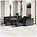 Set Divano da Giardino con 13 Pezzi e Cuscini Nero Polyrattan Acacia, Divano da Giardino con 2 Posti e Cuscini Nero Polyrattan, Set da Pranzo da Giardino con 3 Pezzi e Cuscini Nero Polyrattan Acacia - Foto miniatura 2