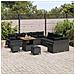 Set Divano da Giardino con 13 Pezzi e Cuscini Nero Polyrattan Acacia, Divano da Giardino con 2 Posti e Cuscini Nero Polyrattan, Set da Pranzo da Giardino con 3 Pezzi e Cuscini Nero Polyrattan Acacia - Foto miniatura 3