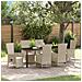 Set da Pranzo da Giardino 7 Pezzi con Cuscini Beige Rattan Polimerico - Foto miniatura 2