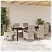 Set da Pranzo da Giardino 7 Pezzi con Cuscini Beige Rattan Polimerico - Foto miniatura 4