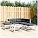 Set Divani Giardino 5pz con Cuscini Bianco Legno Massello Pino - Foto miniatura 2