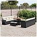 Set Divano da Giardino 11 pcs Nero Poly Rattan - Foto miniatura 3
