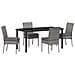 Set da Pranzo per Giardino 5 pcs Grigio Poly Rattan - Foto miniatura 1
