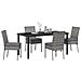 Set da Pranzo per Giardino 5 pcs Grigio Poly Rattan - Foto miniatura 3
