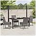 Set da Pranzo per Giardino 5 pcs Grigio Poly Rattan - Foto miniatura 4