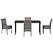 Set da Pranzo per Giardino 5 pcs Grigio Poly Rattan - Foto miniatura 7
