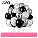 Set Di 30 Palloncini In Lattice Nero, Argento E Bianco Per Decorazioni Di Feste - Foto miniatura 1