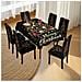 Set Decorativo Natalizio: Tovaglia E Coprisedie - Sfondo Nero - Foto miniatura 3