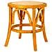 Sgabello In Legno E Seduta In Rattan Marrone D40x45h - Foto miniatura 1