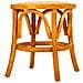 Sgabello In Legno E Seduta In Rattan Marrone D40x45h - Foto miniatura 2
