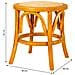 Sgabello In Legno E Seduta In Rattan Marrone D40x45h - Foto miniatura 7