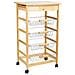 Carrello Da Cucina In Legno Di Pino Marrone 47x37x85 - Foto miniatura 1