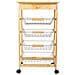 Carrello Da Cucina In Legno Di Pino Marrone 47x37x85 - Foto miniatura 2