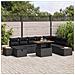 Set Divano da Giardino con cuscino 9 pcs Nero polyrattan - Foto miniatura 2