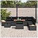 Set Divano da Giardino con cuscino 9 pcs Nero polyrattan - Foto miniatura 3