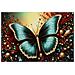 Stampa Su Tela Laccata Butterfly Modello B Farfalla Turchese Con Ramaglie Con Cornice Oro - Foto miniatura 3