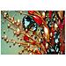 Stampa Su Tela Laccata Butterfly Modello B Farfalla Turchese Con Ramaglie Con Cornice Oro - Foto miniatura 4