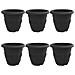 Vaso Rotondo per Fiori 6 pcs Nero Ø 26 x 21.5 cm Plastica - Foto miniatura 1