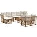 Set di divani da esterno 10 pcs Naturale e Bianco Crema - Foto miniatura 1