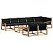 Set di divani da esterno 9 pcs Bianco e Nero 79 x 79 x 37 cm - Foto miniatura 1