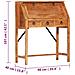 Scrivania 90x40x107cm In Legno Massello Di Acacia - Foto miniatura 4