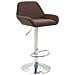 Sgabello Bar Braga In Stoffa I Sedia Cucina Con Schienale E Braccioli Regolabile I Sedia Sgabello Bancone Imbottita Marrone Cromato - Foto miniatura 1