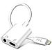 Adattatore Audio E Ricarica Lightning Verso Lightning E Jack 3,5 Mm 12 Cm - Foto miniatura 3