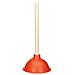 Toilet Plunger Drain Cleaner Gomma Ventosa Staccabile Manico In Legno Con Occhiello Vasca E Doccia 30 Cm Rosso Naturale 36 X 14.7 Cm - Foto miniatura 1