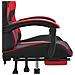 Sedia da Gaming Girevole Poggiapiedi Nero e Rosso Similpelle - Foto miniatura 7