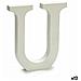 Lettera U Legno Bianco (1,8 X 21 X 17 Cm) (12 Unità) - Foto miniatura 1
