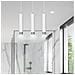 Lampada A Sospensione Kibo - Bianco, Cromo - Acciaio Verniciato A Polvere - 45x100x6 Cm - Foto miniatura 7