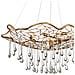 Lampadario Contemporaneo Laguna Acciaio Oro Brunito Vetro 6 Luci E14 - Foto miniatura 2