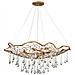 Lampadario Contemporaneo Laguna Acciaio Oro Brunito Vetro 6 Luci E14 - Foto miniatura 1