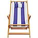 Sedia da Spiaggia Pieghevole Blu /Bianco in Eucalipto e Tessuto - Foto miniatura 9