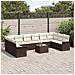 Set di Divani da Giardino  con 10 pezzi e Cuscini Grigio in Rattan, Divano da Giardino a 2 posti con Spazio di Stoccaggio e Cuscini Marrone in Rattan - Foto miniatura 3