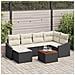 Set di Divani da Giardino di 7 Pezzi con Cuscini Nero Polirattan Acacia - Foto miniatura 2
