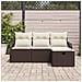 Set divano giardino 4 pezzi con cuscini marrone polyrattan, Divano giardino 2 posti con contenitore e cuscini marrone polyrattan - Foto miniatura 3