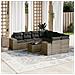 Set Divano da Giardino 9 pz con Cuscini Grigio in Polyrattan - Foto miniatura 2