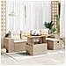 Set Divano da Giardino 6 pz con Cuscini Beige Polyrattan Acacia - Foto miniatura 2