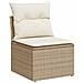 Set Divano da Giardino 6 pz con Cuscini Beige Polyrattan Acacia - Foto miniatura 3