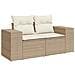Set Divano da Giardino 6 pz con Cuscini Beige Polyrattan Acacia - Foto miniatura 4