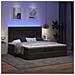 Struttura Letto Pouf con Materassi Nero 180x200 cm in Velluto - Foto miniatura 3
