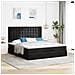 Struttura Letto Pouf con Materassi Nero 180x200 cm in Velluto - Foto miniatura 4