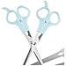 Set Di Forbici Per Capelli 3 Pezzi: Kit Professionale Per Frangia E Styling Blue - Foto miniatura 5